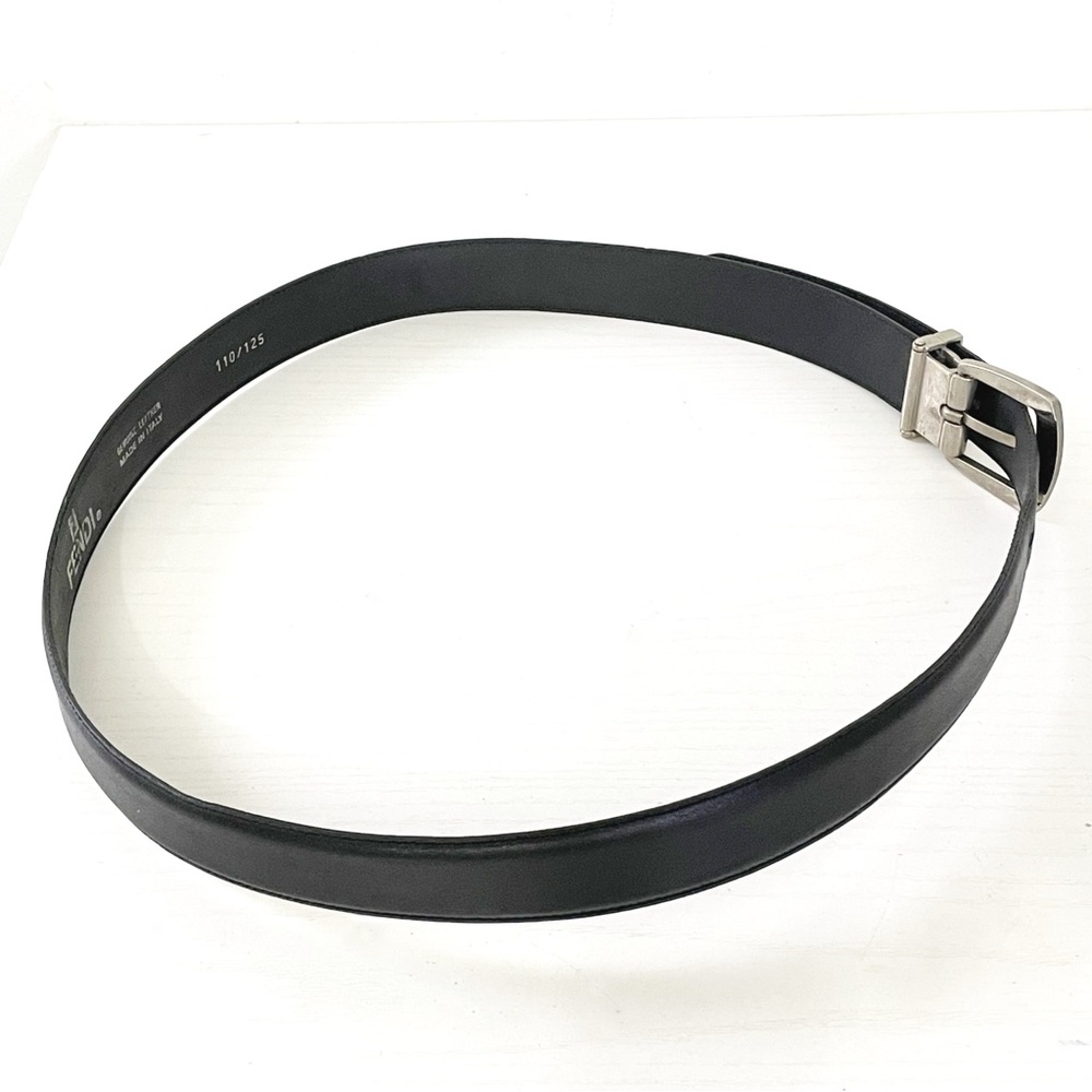 Fendi black leather silver buckle unisex vintage belt - Picture 6 of 11